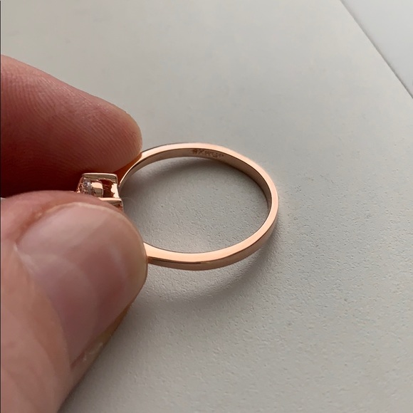 Flower Zircon wedding Rings Crystals Rose Gold - Picture 6 of 8